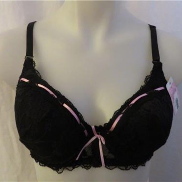 NWT DONNA DI CAPRI BLACK LACE UNDERWIRE BRA 36/B - Picture 1 of 4
